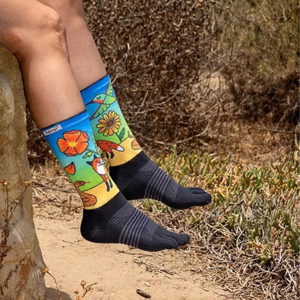 Injinji Artist Designed Sunny San Diego Women's Crew Fox