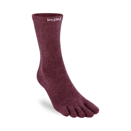 Injinji Liner Crew Merino Wool Garnet