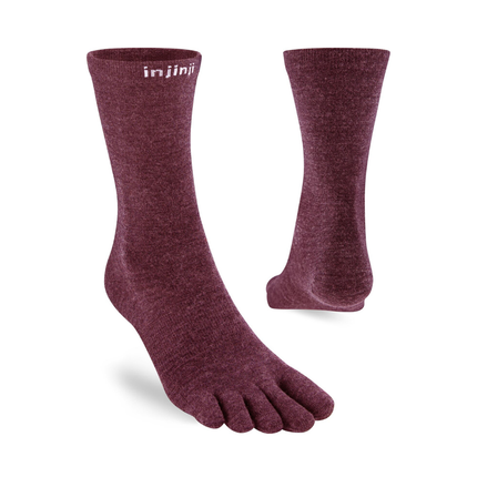 Injinji Liner Crew Merino Wool Garnet