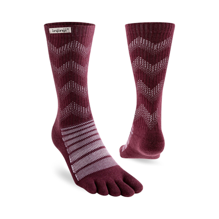 Injinji Outdoor Midweight Crew Wool Garnet