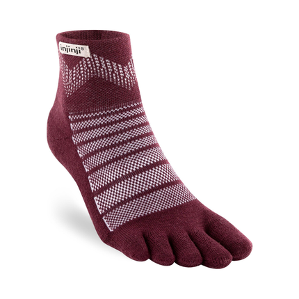 Injinji Outdoor Midweight Mini-Crew Wool Garnet