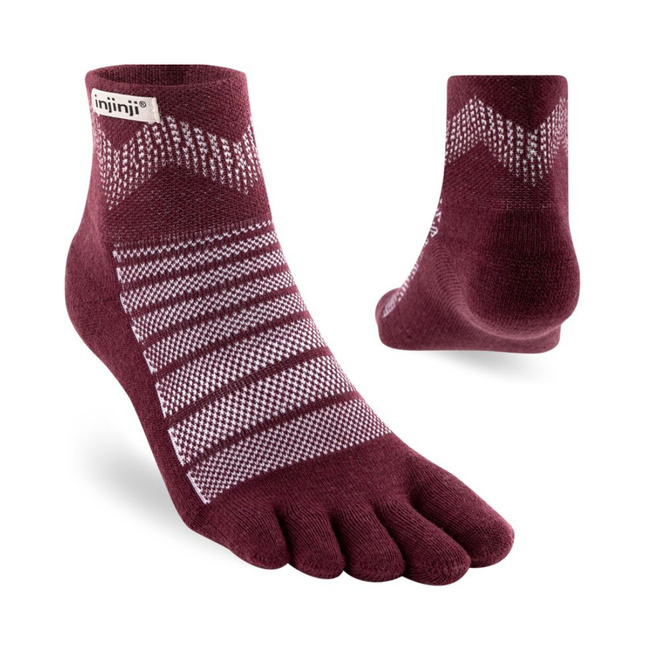 Injinji Outdoor Midweight Mini-Crew Wool Garnet
