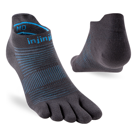 Injinji Run Lightweight No-Show Coolmax Carbon