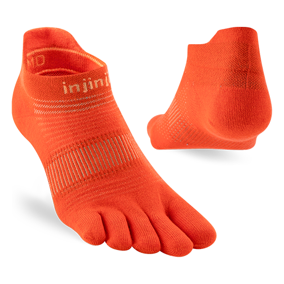 Injinji Run Lightweight No-Show Coolmax Flame