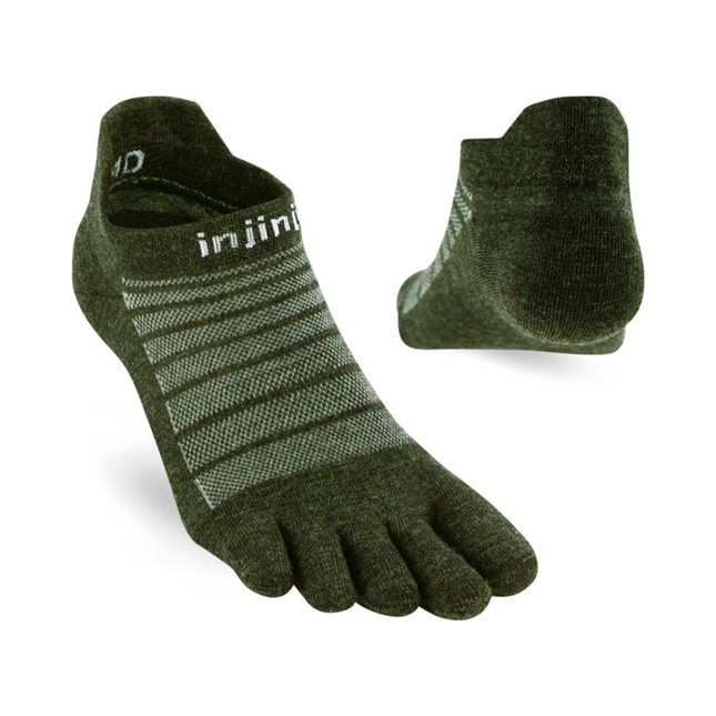 Injinji Run Lightweight No-Show Wool Forest
