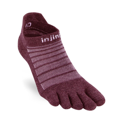 Injinji Run Lightweight No-Show Wool Garnet