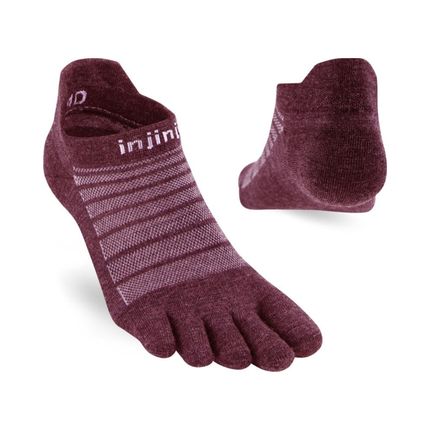 Injinji Run Lightweight No-Show Wool Garnet