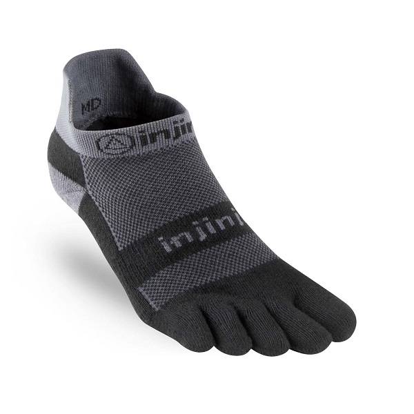 Injinji Run Midweight No-Show Black/Grey