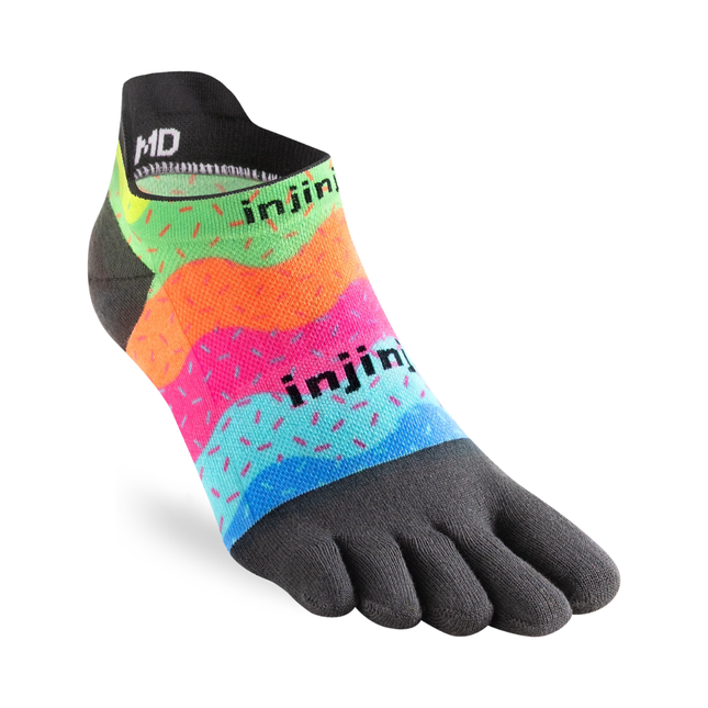 Injinji Spectrum Run Lightweight No-Show Sprinkles