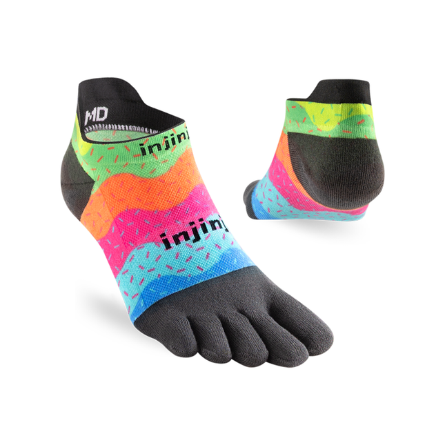 Injinji Spectrum Run Lightweight No-Show Sprinkles