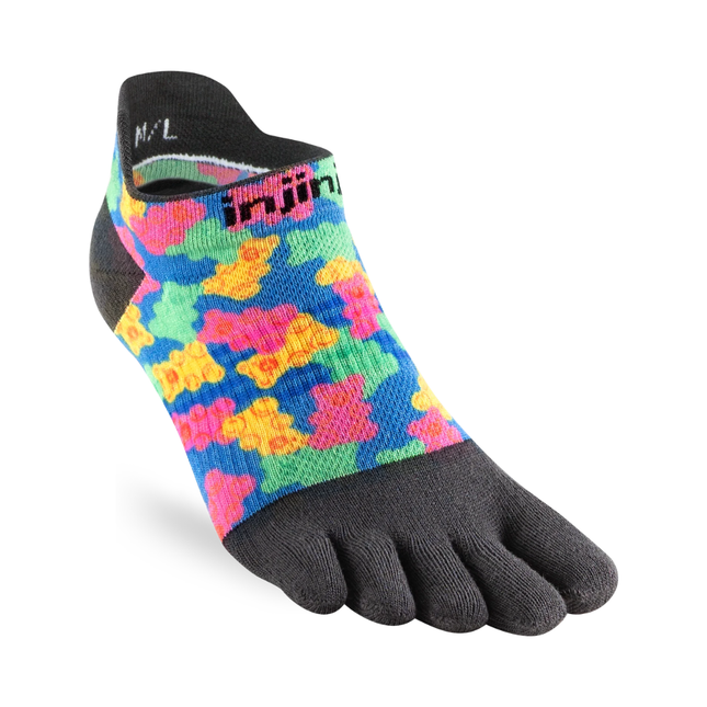 Injinji Spectrum Women's Run Lightweight No-Show Gummy Bears
