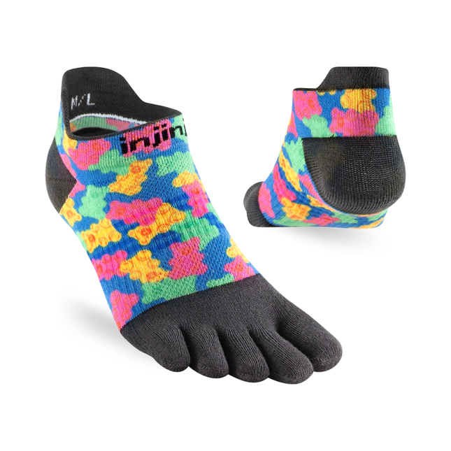 Injinji Spectrum Women's Run Lightweight No-Show Gummy Bears