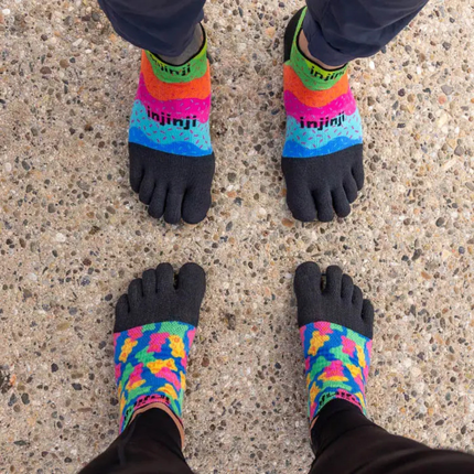 Injinji Spectrum Women's Run Lightweight No-Show Gummy Bears