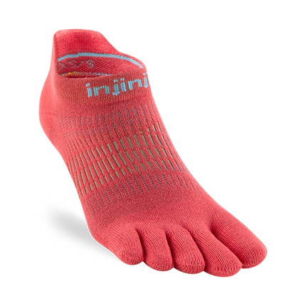 Injinji Women's Run Lightweight No-Show Coolmax Coral