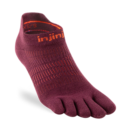 Injinji Women's Run Lightweight No-Show Coolmax Mahogany