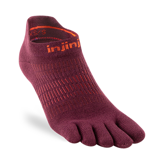 Injinji Women's Run Lightweight No-Show Coolmax Mahogany