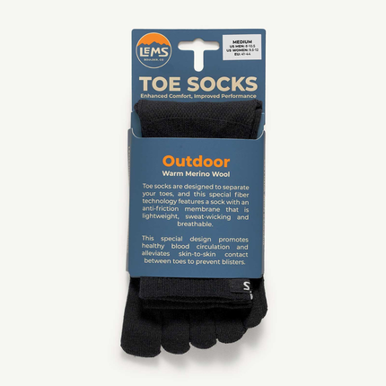 Lems Outdoor Warm Merino Crew Black