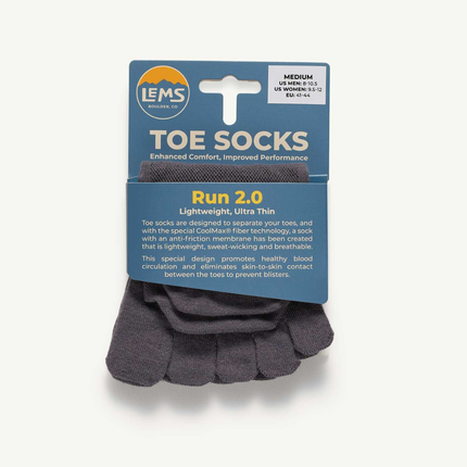 Lems Run 2.0 Lightweight No-Show Dark Gray