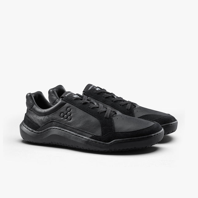 Vivobarefoot Gobi II Sneaker Premium Leather Triple Obsidian Mannen
